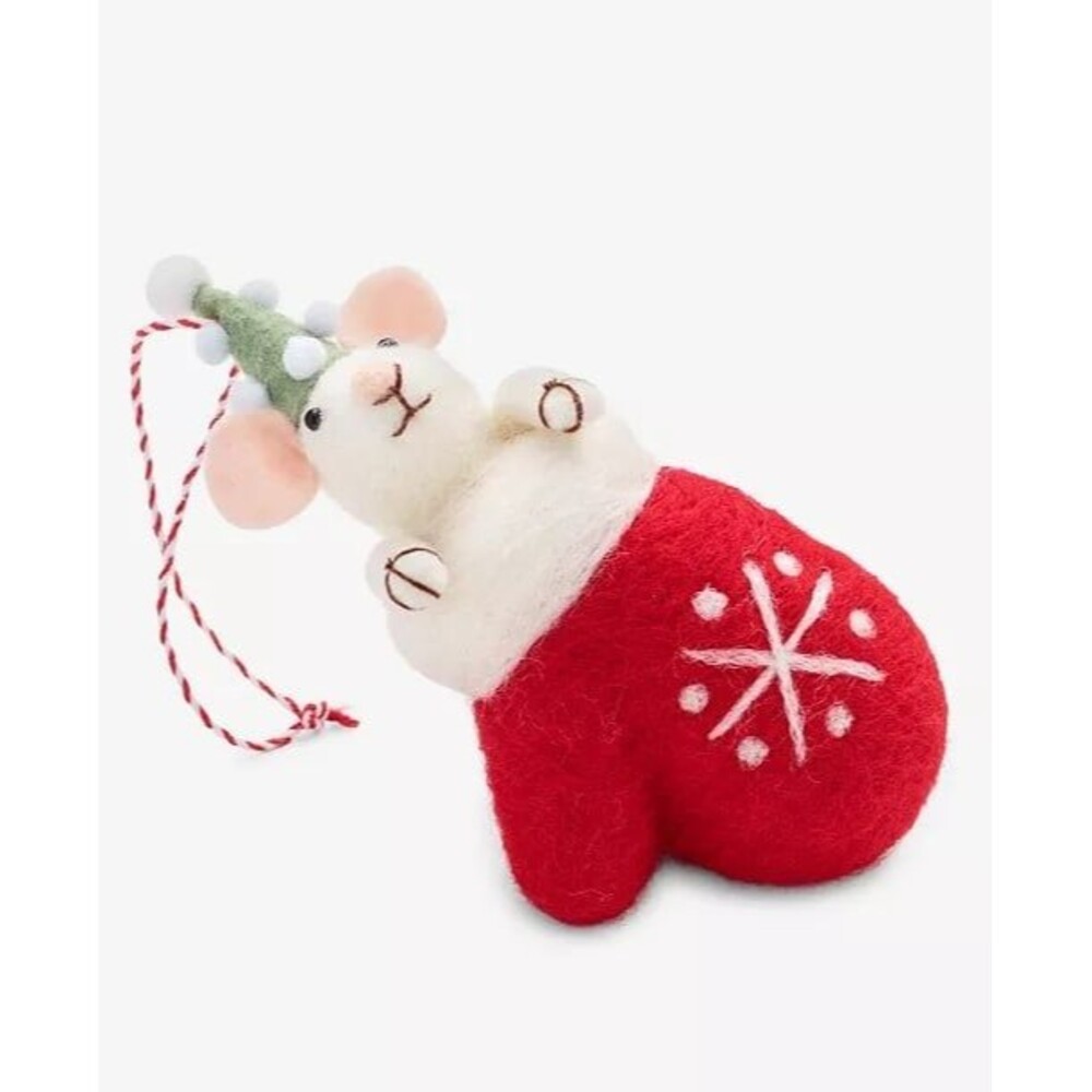 Macy’s Holiday Lane Tiny Tidings Felted Mitten Mouse Ornament